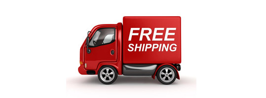 Red Truck Symbolizing Free Ground Shipping at Little River Outfitters